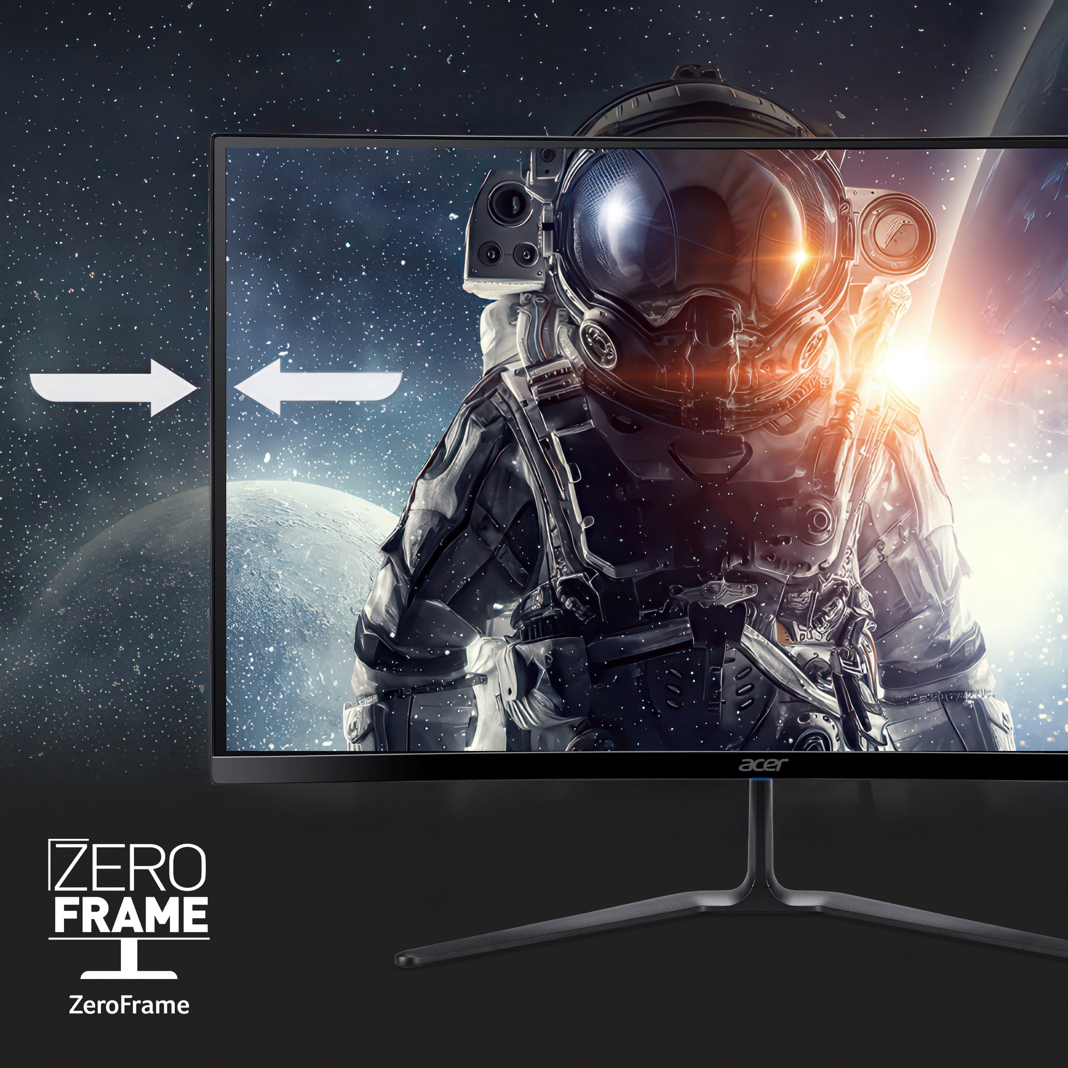 Acer Nitro 27" FHD (1920 x 1080) 1500R Curved Gaming Monitor, AMD FreeSync Premium Technology, 240Hz, 1ms (VRB), Black, ED270 W0biip