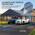 thumbnail image 7 of 20x20 FT Heavy Duty Metal Carport - Galvanized Steel Frame & Roof, All-Weather & Snow Load Protection for Cars, SUVs, Trucks, RVs, Boats, UV Resistant, Rust-Resistant, Snow-Resistant Portable Shelter, 7 of 7