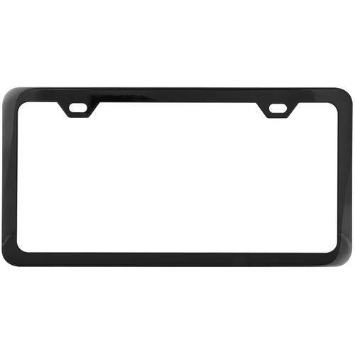 Grand General Black SemiGloss Powder Coated License Plate Frame with 2