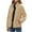 Beige, variant on Lovskoo 2024 Womens Full Zip Up Fuzzy Fleece Jacket Winter Stand Collar Casual Solid Long Sleeve Zipper Plush Warm Outerwear Coat Beige