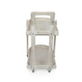 thumbnail image 6 of Alpine Corporation MBB174 Wood 2-Tier Rolling Storage Cart for Books, Plants, Decor, Rustic Storage Push Cart with 2 Shelves, 6 of 13