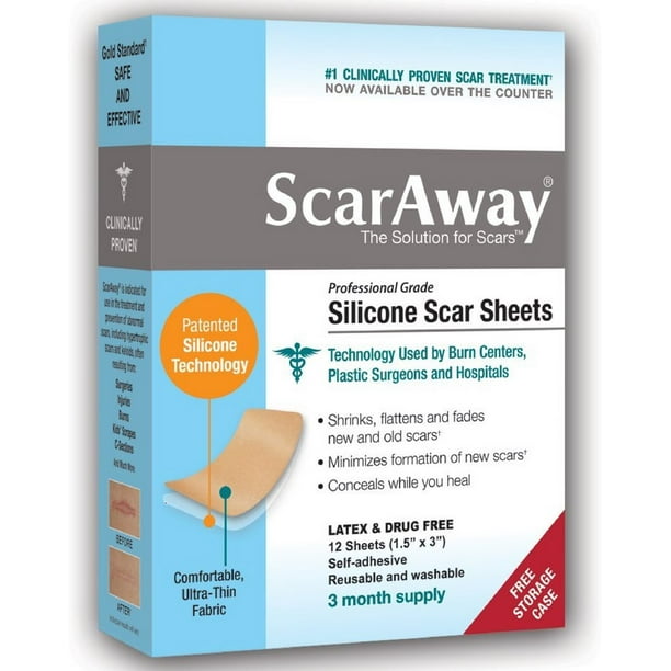 ScarAway Professional Grade Silicone Scar Treatment Sheets 12 ea