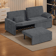 thumbnail image 6 of Noelse 79" Convertible Sofa Bed, 6-in-1 Pull-Out Sleeper, Corduroy Loveseat Chaise Lounge, Dark Gray, 6 of 11