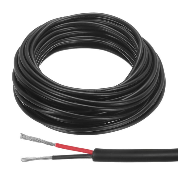 Uxcell Red Black Wire 2pin Extension Cable Cord Electrical Wire 22 AWG Parallel Wire Oxygen-Free Copper 33Ft