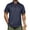 Blue, variant on Men's Linen Blend Henley Shirt, Mandarin Collar Short Sleeve, Slim Fit for summer casual trip Black S