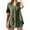 Green, variant on Women's Linen Shirt Large Size, Short Sleeve, V Neck, Solid Color Linen Blend, Elegant, Versatile