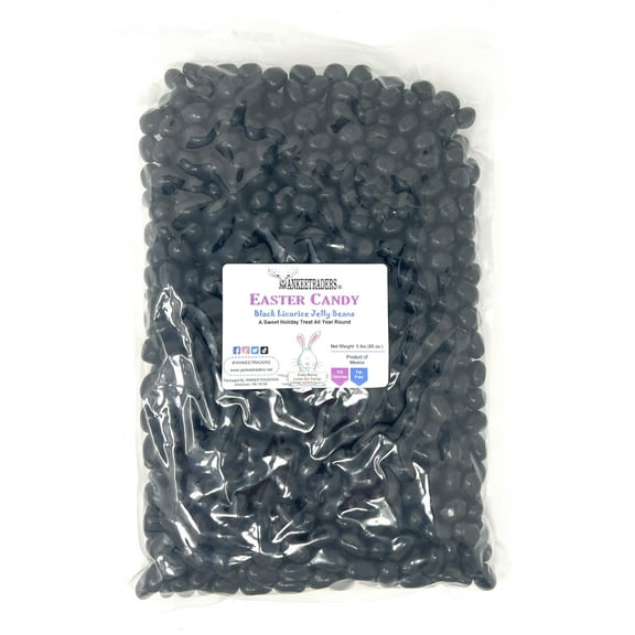 YANKEETRADERS Old Fashioned Black Licorice Jelly Beans, 5 lbs.