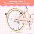 thumbnail image 5 of Korimefa 24 inch Cruiser Bike for Girls Youth and  8-16 Years Old, Kid Bicycle with Wicker Basket & Lightweight & Adjustable Seat Height & High-Carbon Steel Frame & Handbrake & Kickstand,Pink, 5 of 11