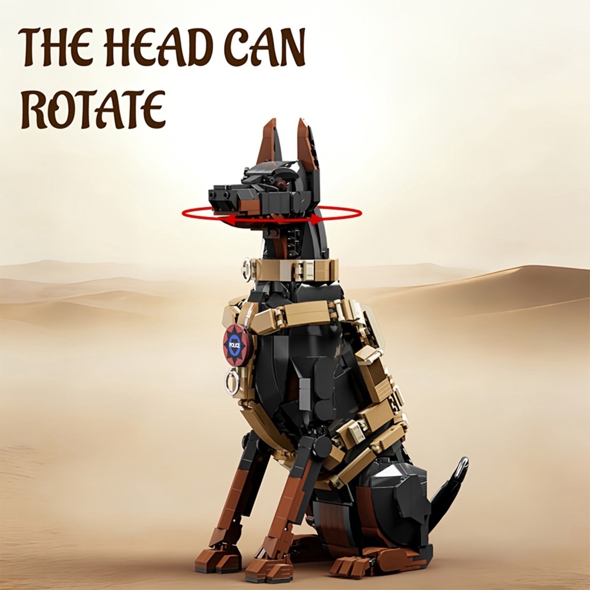Remocguys Tactical Doberman Dog Building Set Compatible with Lego Animal Collectible Model Kit Home Decor for Adults 1376pcs