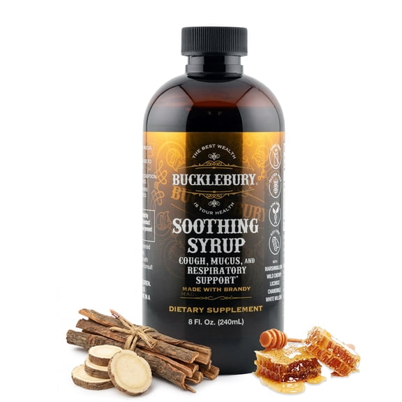 BUCKLEBURY Soothing Herbal Syrup - Upper Respiratory Support, Original Premium Herbal All in One Supplement for Sinus, Bronchi, Throat, and Respiratory Support - 8 oz