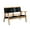 Black, variant on Balkene Home  Kingsmen Loveseat Bench Mid Century Modern Wooden Bench Indoors & Outdoors Solid Wood Construction Warm Teak Tones