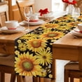 thumbnail image 5 of Sunflower Table Runner 70 Inches, Yellow Floral Elegant Pastoral Flowers Watercolor Bed Runner Dresser Scarves Tabletop for Indoor Outdoor Parties/Ceremony/Banquet, 13" x 70", 5 of 8