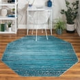 thumbnail image 3 of Unique Loom Oasis Collection Area Rug - Calm (6' Octagon Blue/Navy Blue), 3 of 10