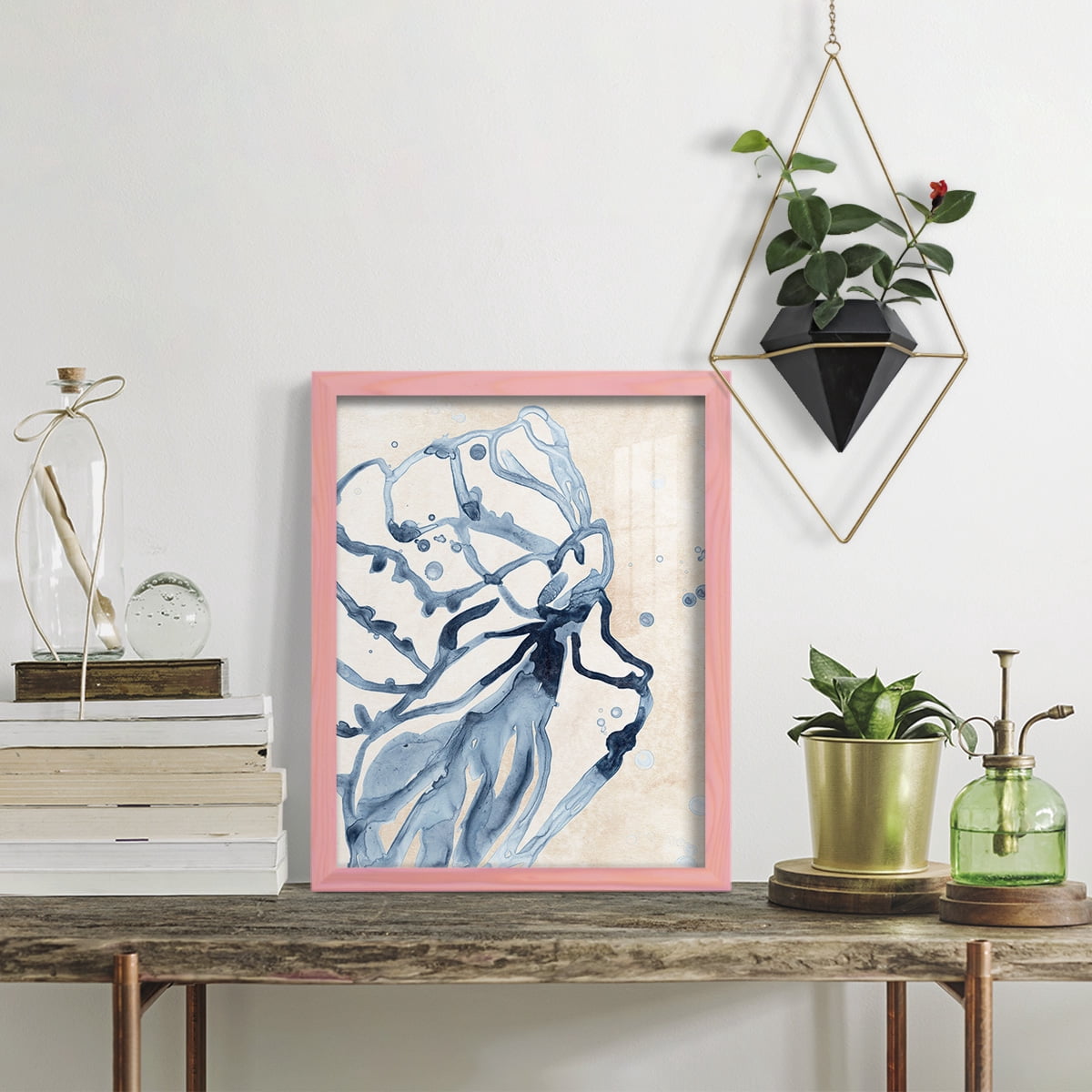 Water Shells I - Framed Print w/glass - Sunset Pink