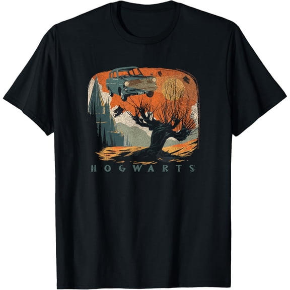 Harry Potter Hogwarts Whomping Willow Distressed Poster T-Shirt