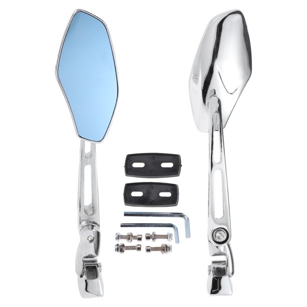 Espejos retrovisores de motocicleta Unique Bargains, espejos laterales frontales para montaje en Suzuki GSXR 600 750 1000, aluminio, plástico, tono plateado cromado, ajustable