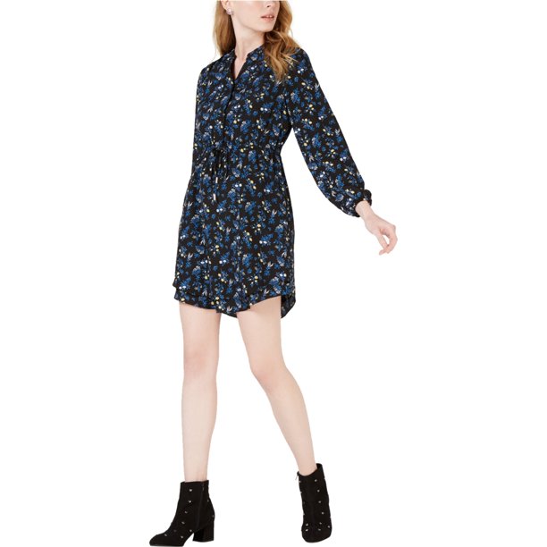 maison Jules Vestido ajustado y acampanado con cuello dividido para mujer, negro, mediano