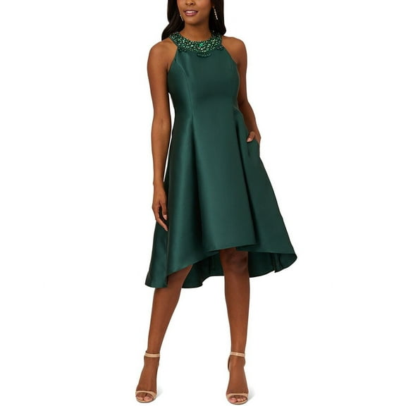 Adrianna Papell womens  High-Low Solid Midi Dress, 4