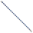 thumbnail image 2 of 925 Sterling Silver Blue Cubic Zirconia Cz Bracelet, 2 of 7