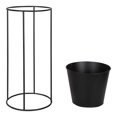 thumbnail image 5 of Kate and Laurel Sheely Decorative Modern Metal Planter Stands with Removeable Buckets Style Pots, Set of 2, Black, 5 of 6