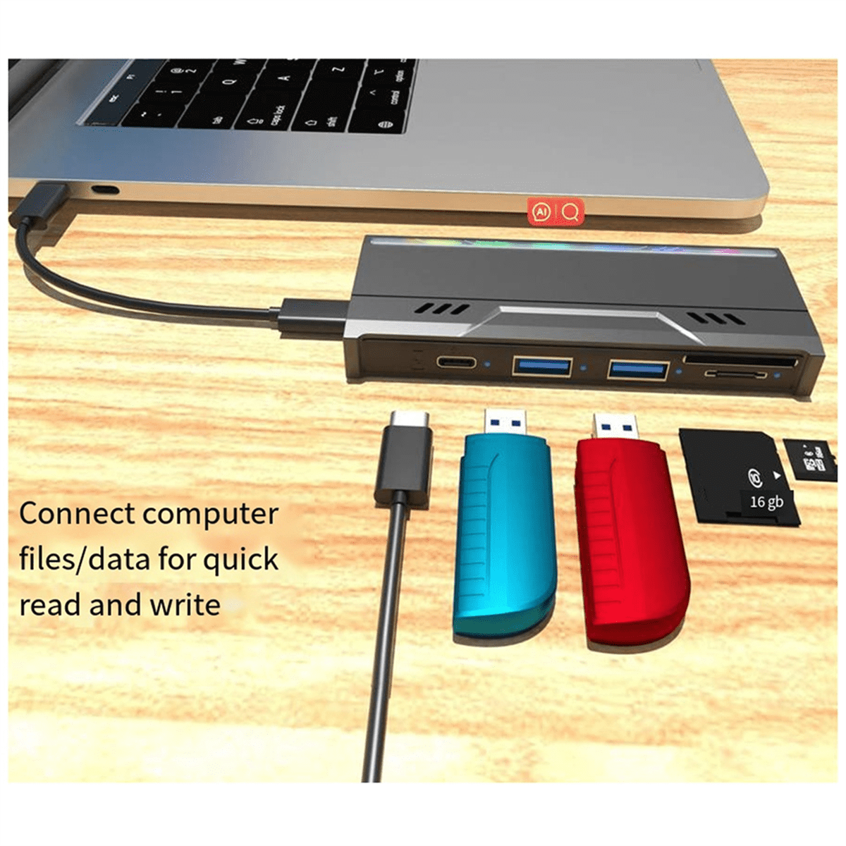 Multifunctional M.2 Hard Drive Enclosure Supports TF/S D Card NVME/NGFF Protocol Solid State Drive Enclosure-B