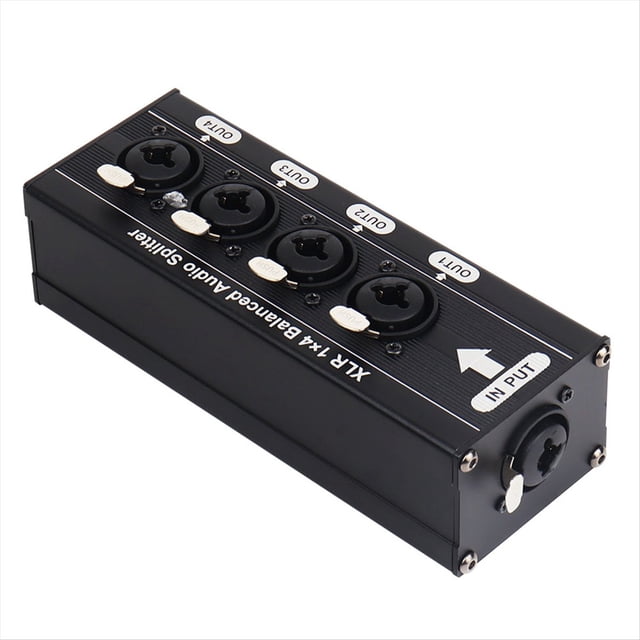Distribuidor de Audio XLR Balanceado 6.5TS de 1 Entrada y 4 Salidas. Admite Expansor y Divisor de Audio Digital y Analógico.