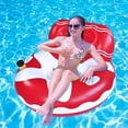 thumbnail image 3 of Buoy, Swimming Lifeguard Adult Pool Lounger Float, Inflatable Rafts, Pool Air Sofa, Floating Bed, With Two Handles And A Large Cup Holder, Ideal For R, 3 of 5