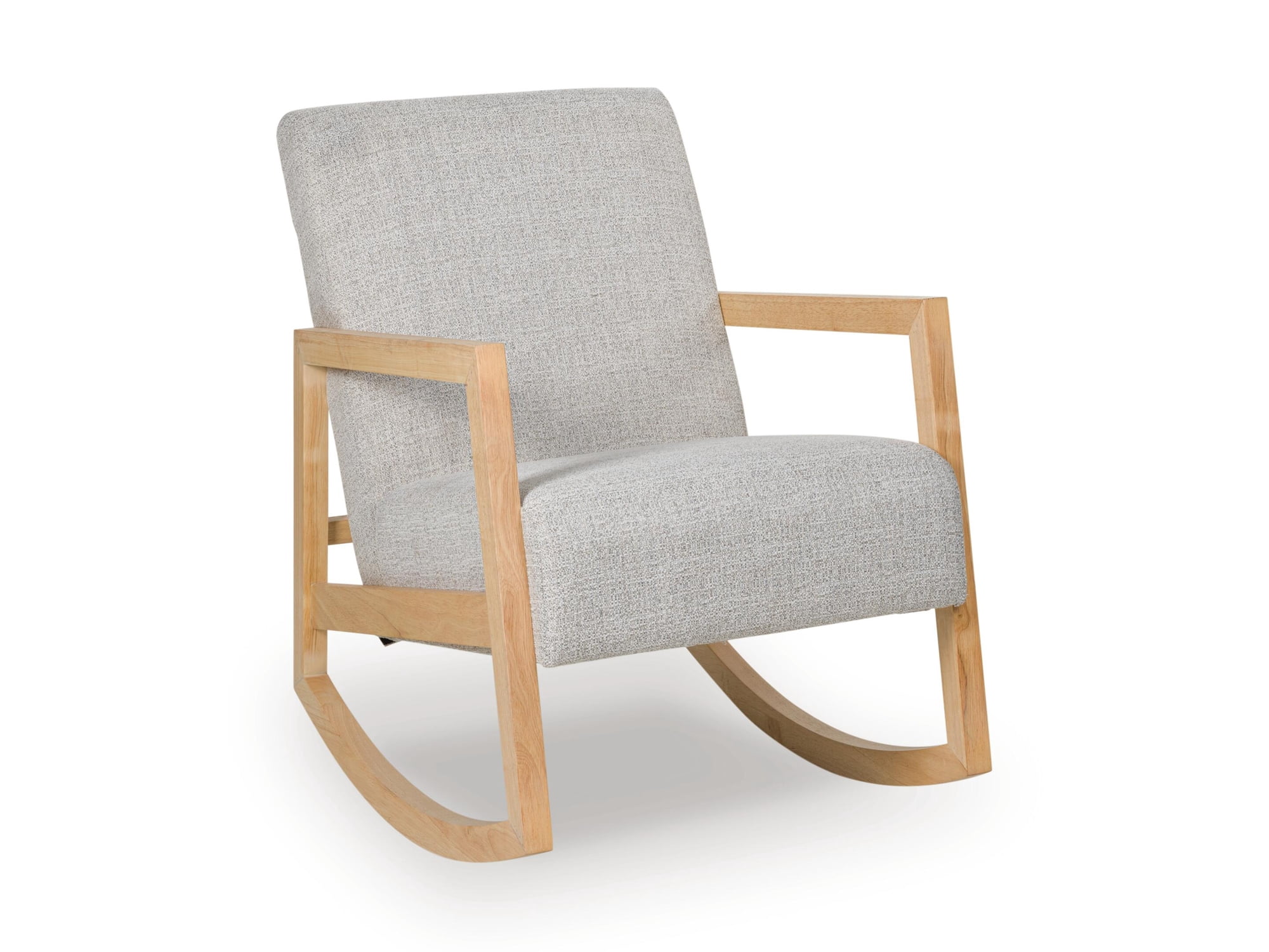 Signature Design by Ashley Wychworth Rocking Accent Chair, Gray/Natural, Upholstered Nursery Rocker with Wood Frame and Performance Fabric