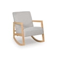 thumbnail image 2 of Signature Design by Ashley Wychworth Rocking Accent Chair, Gray/Natural, Upholstered Nursery Rocker with Wood Frame and Performance Fabric, 2 of 7