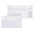 thumbnail image 4 of L-shaped  Space-Saving Twin Loft and  Twin  Platform Bed with 7 Drawers and Full Guardrails(WHITE), 4 of 22