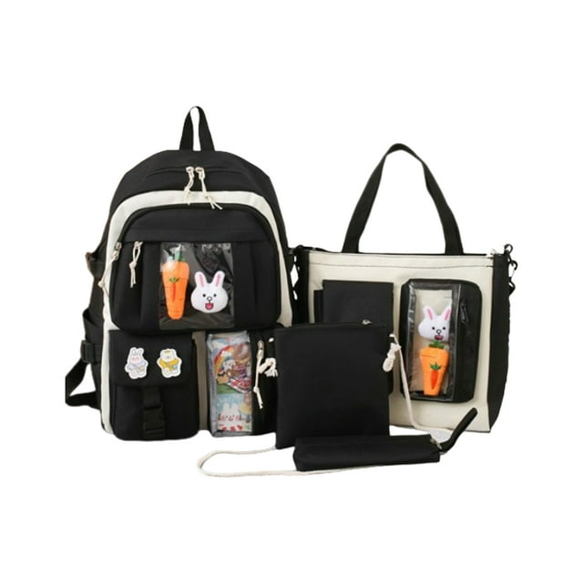 kurtrusly Multi-functional School Backpack With Extra Bags For Students Bags For School School Bag Schoolbag black