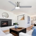 thumbnail image 2 of Wellspeed 48 in. Mordern Ceiling Fan with Dimmable Light Kit and Remote, 3 Blades, 6-Speed Reversible DC Motor, for Indoor, Brushed Nickel, 2 of 11