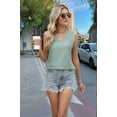 thumbnail image 4 of Women Summer Tank Top Eyelet Embroidery 2025 Vacation Sleeveless V Neck Loose Fit Shirt Spring Fashion Casual Clothes Dark Green XL, 4 of 9