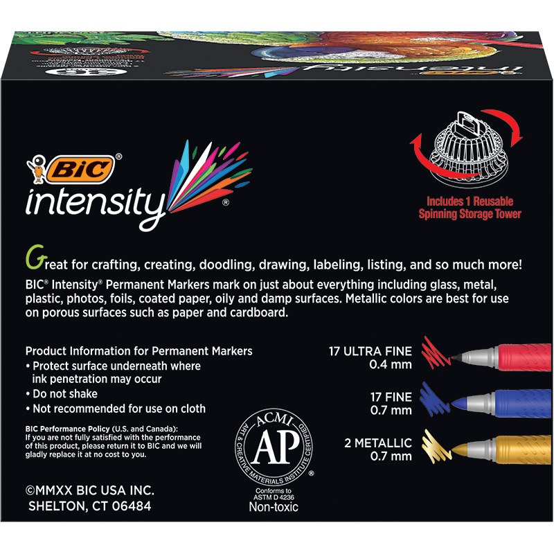 BIC Intensity Permanent Markers Spinning Storage Tower, 36 Count - image 3 of 14