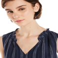 thumbnail image 5 of CHUANK Ruffle Neck Linen Blend Top  Sizes XS-XXXL, 5 of 5