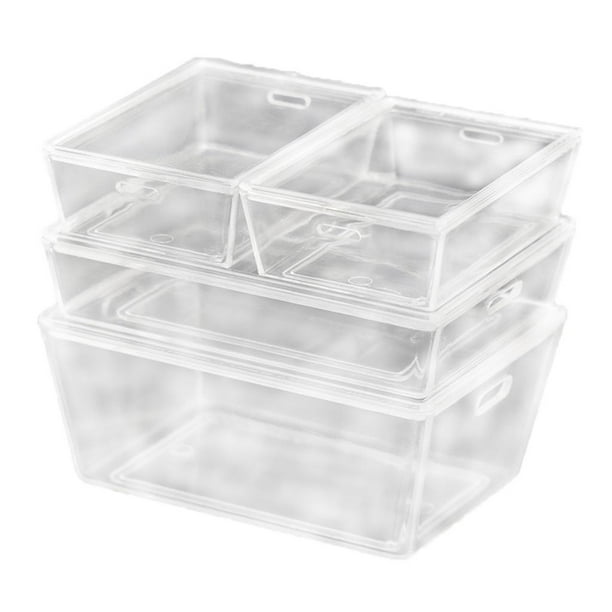 Caja de almacenamiento Zulema apilable 4 piezas con tapa Acrílico transparente