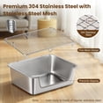 thumbnail image 3 of Rabbit Litter Box  Extra Large Bunny With 304 Stainless Steel Sifting Tray & Hooks Easy To Clean And Odor Control (17.7" * 13.8" 5.9"), 3 of 7