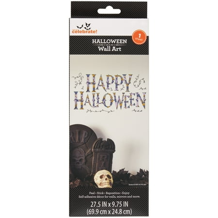 Happy Halloween Wall Art, Multicolor, 27.5" x 9.75", Halloween by Way To Celebrate