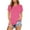 B:Pink, variant on Fancyglim Women Tops Short Sleeve Crew Neck Solid Color T-Shirt(Navy Blue XL)