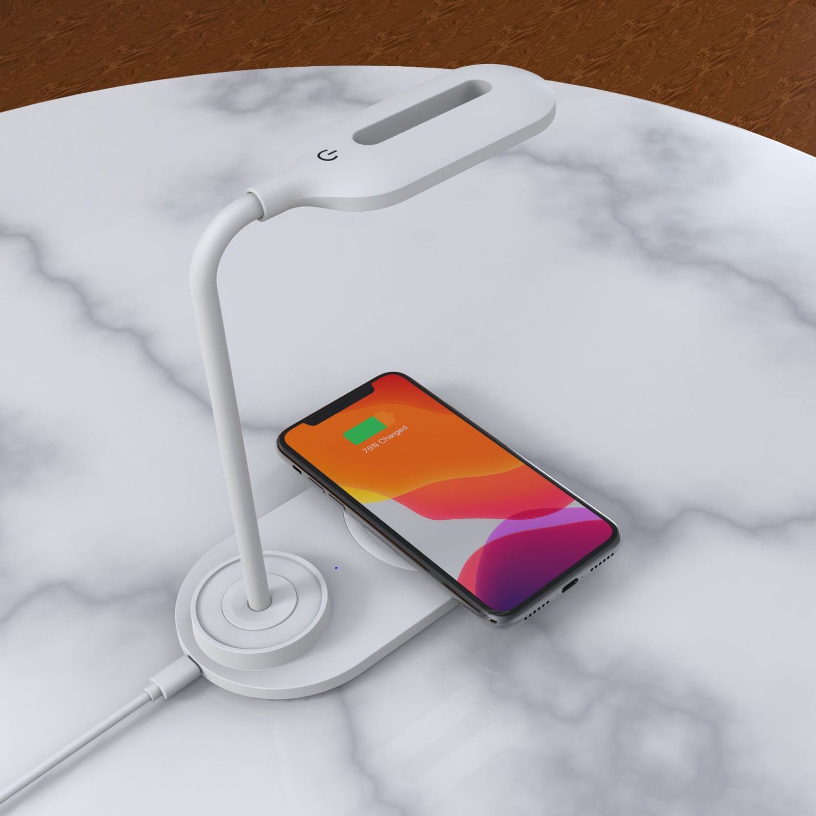 LED Desk Lamp with Wireless Charger - Dimmable 3-Color Eye Care Reading Light - Flexible Gooseneck Study Lamp with USB Port for Home Office, Bedroom, College Dorm - Touch Control