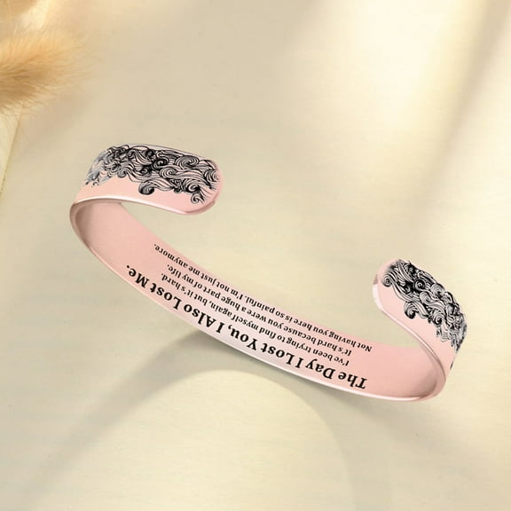 potrochi Memorial Bracelet for Loss of Loved One Husband Mother Dad Son Daughter Bereavement Sympathy Gift Stainless Steel Inspirational Mantra Cuff Bangle Bracelet