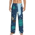 thumbnail image 2 of Kdxio Alpaca Astronaut in Space Print Men's Sleep Pajama Pant Lounge Pants with Pockets, 2 of 8