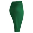 thumbnail image 3 of Made by Johnny Women's Elastic Waist Stretch Bodycon Midi Pencil Skirt Below Knee XL GREEN, 3 of 6