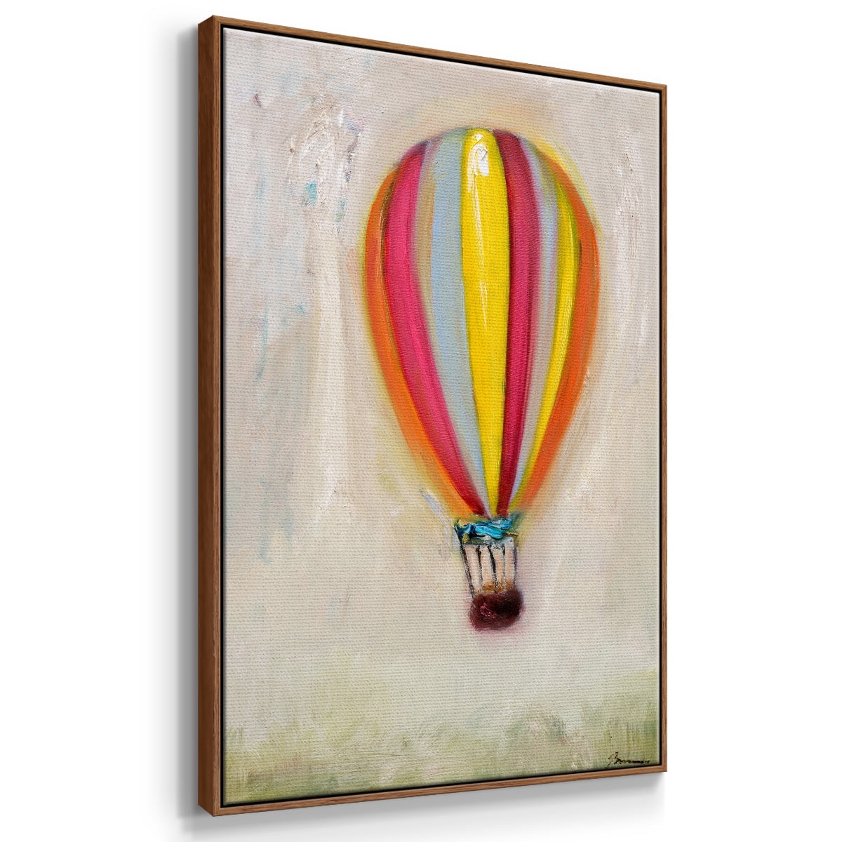 Lucky Hot Air Balloon Framed Premium Gallery Wrapped Canvas - Ready to Hang