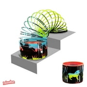 Deluxebase Super Spring – Safari 2.5" Rainbow Slinky Toy with Wild Animal Design for Kids