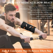Tennis Elbow Support and Braces with 2 Removable Metal Splints for Women & Men,Elbow Brace for Tendonitis and Tennis Elbow Relief,Arm Brace Compression Sleeve