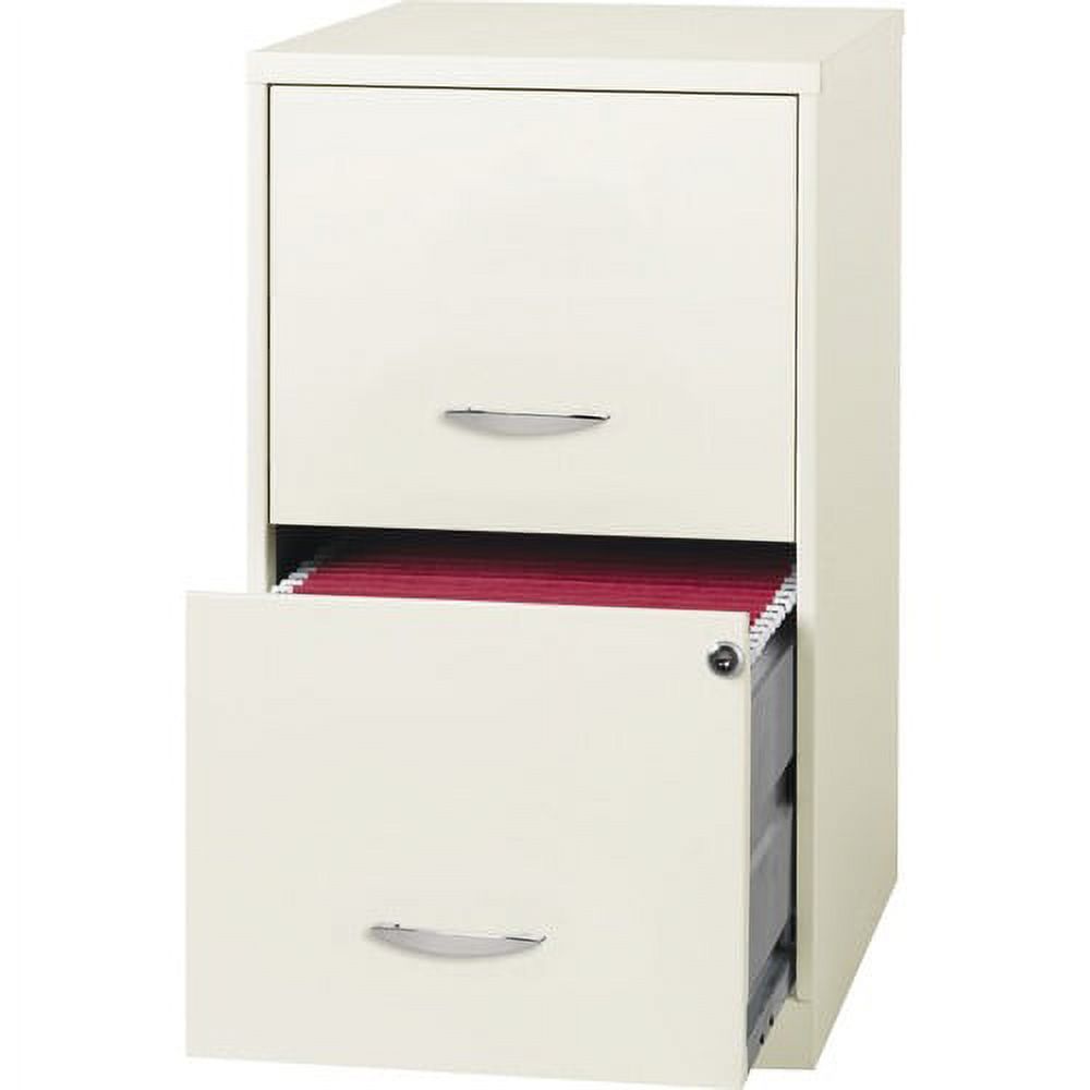 Lorell SOHO 18" 2-drawer File Cabinet 14.3" x 18" x 24.5" - 2 x File Drawer(s) - Material: Plastic Pull, Steel - Finish: White, Baked Enamel - image 3 of 7