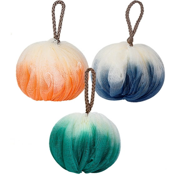 Casewin Loofah Bath Sponge 60g by Casewin: Extra-Large Mesh Pouf (3 Pack Beatiful Color) Luffa Loofa Puff Scrubber - Big Full Lather Cleanse, Exfoliate with Beauty Bathing Accessories