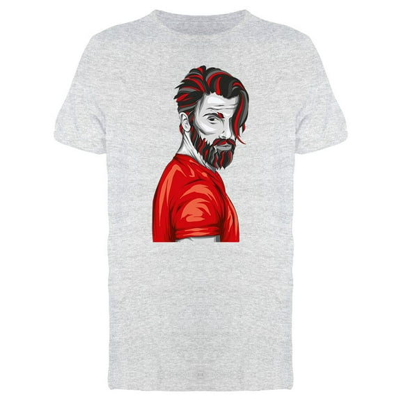 Man With Fashion Beard T-Shirt Men -Image by Shutterstock, Male Medium