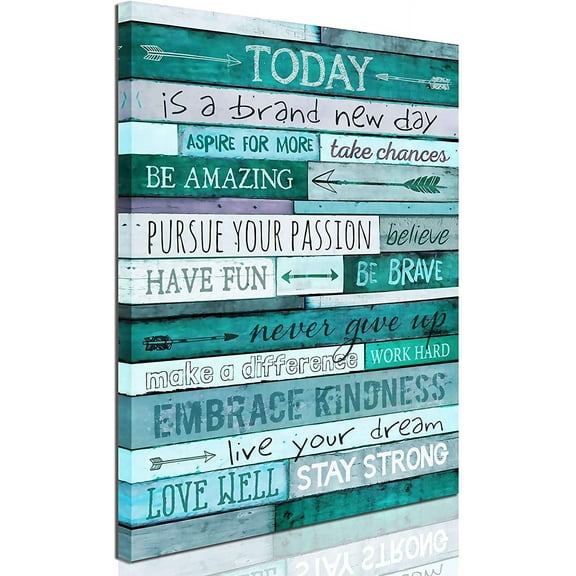 aburaeart Inspirational Wall-Art - Quotes Office Teal Decor For Bedroom - Word Artwork For Home Walls Size 12x16